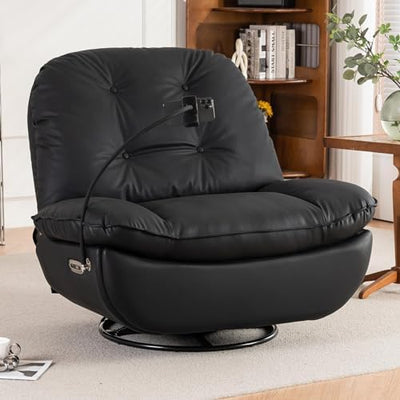 Oversized Electric Recliner Chair, 360 Swivel Rocking Glider Rocker for Adults Modern Ergonomic Lounge Chair Living Room with Phone Stand & Smart Voice Control Theater Seating