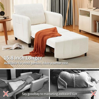 4-in-1 Convertible Sofa Bed with Adjustable Backrest and Extra Storage – Premium Sleeper Chair