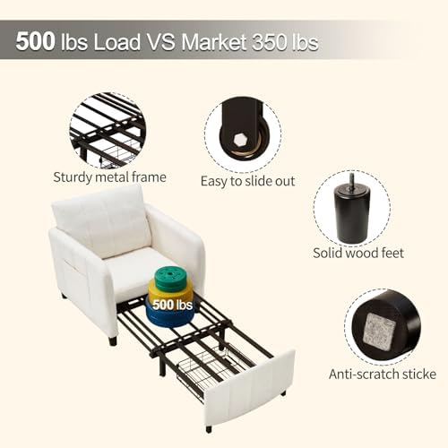 4-in-1 Convertible Sofa Bed with Adjustable Backrest and Extra Storage – Premium Sleeper Chair