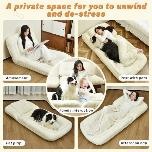 Human-Sized Dog Bed for Adults – Five-Level Adjustable, Comfortable Resting Place for You and Your Pet