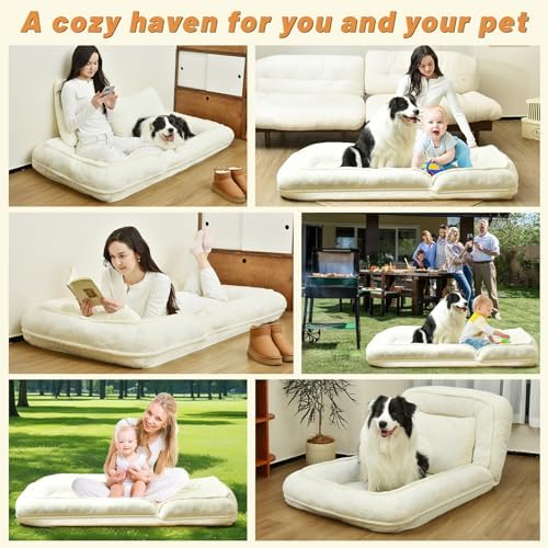 Human-Sized Dog Bed for Adults – Five-Level Adjustable, Comfortable Resting Place for You and Your Pet