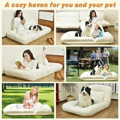 Human-Sized Dog Bed for Adults – Five-Level Adjustable, Comfortable Resting Place for You and Your Pet