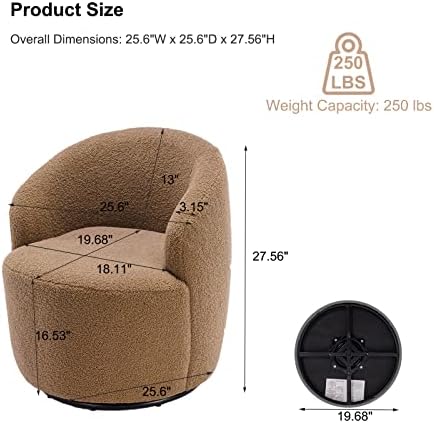 Modern Swivel Barrel Chair – Ergonomic, Cozy Lounge Seat for Living Room, Bedroom, Office & More