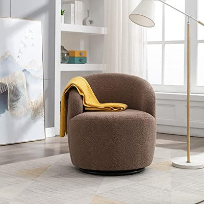 Moderne draaibare tonvormige stoel – Ergonomische, comfortabele loungestoel voor woonkamer, slaapkamer, kantoor en meer