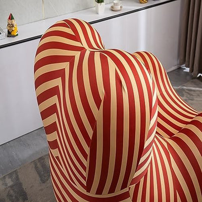 Modern Striped Accent Chair with Ottoman – Comfortable and Vibrant Lounge Seating