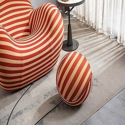 Modern Striped Accent Chair with Ottoman – Comfortable and Vibrant Lounge Seating